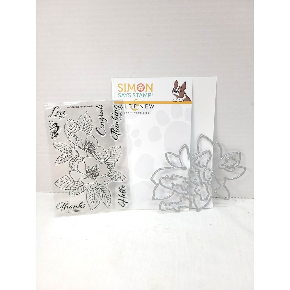 Simon Says Alt E New ‎ Stamp and Die Set Rose Reverie Scrapbooking Supplies - Picture 2 of 6